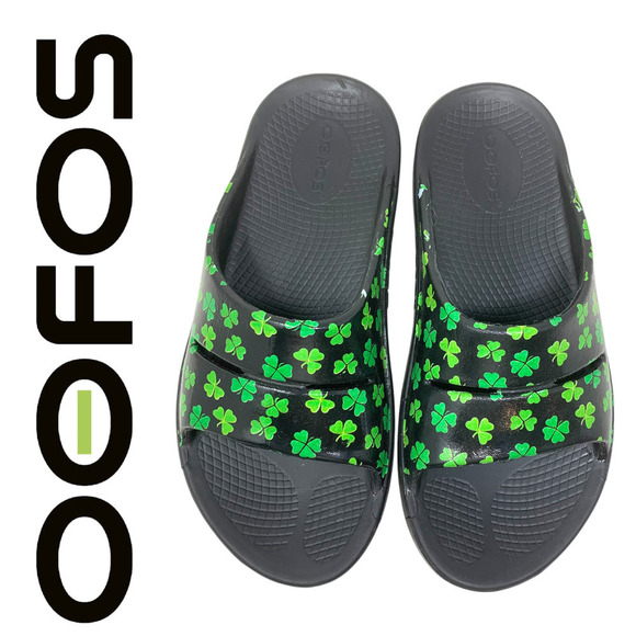 OOFOS Shoes - OOFOS Ooahh Slide Sandal Limited Edition Irish Shamrocks EU Sz 37 US Women 6